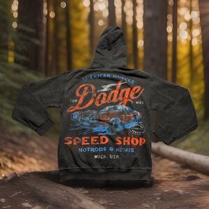 Dodge Official Speed Shop Hot Rod Distressed Look NWOT Hooded Sweatshirt Sz XS